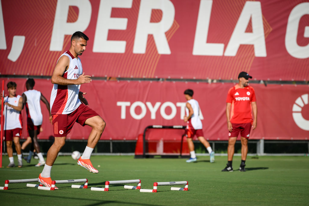 Celik in allenamento con la Roma